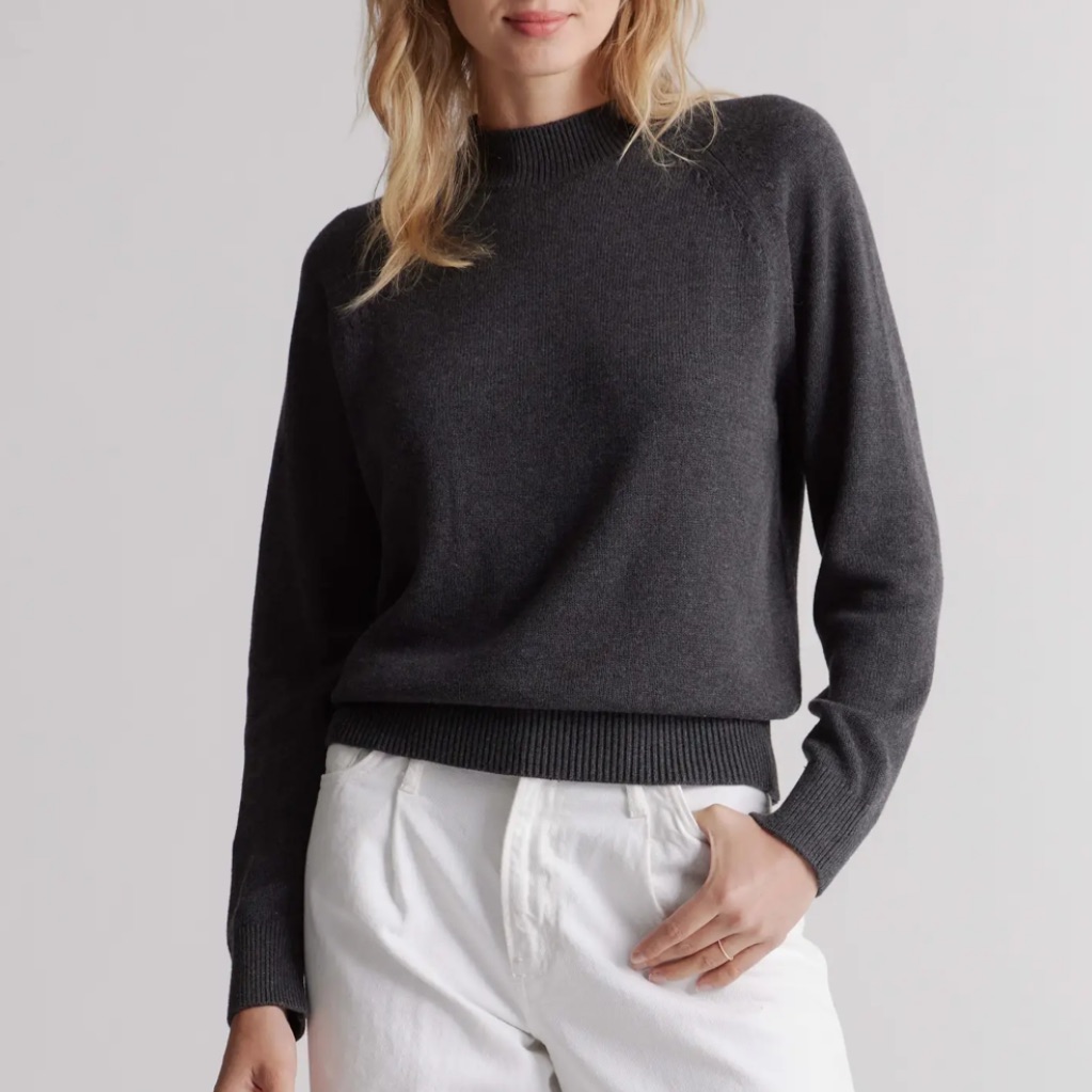 Quince Charcoal Crewneck Sweater